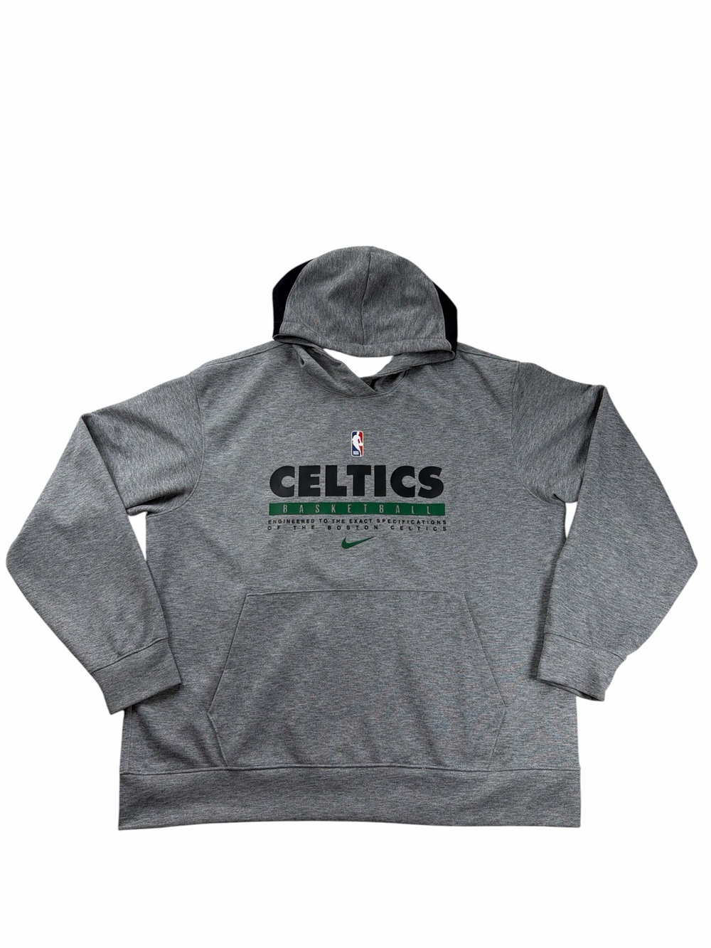 Nike Men's Charcoal Boston Celtics On Court Performance Pullover Hoodie Size XL